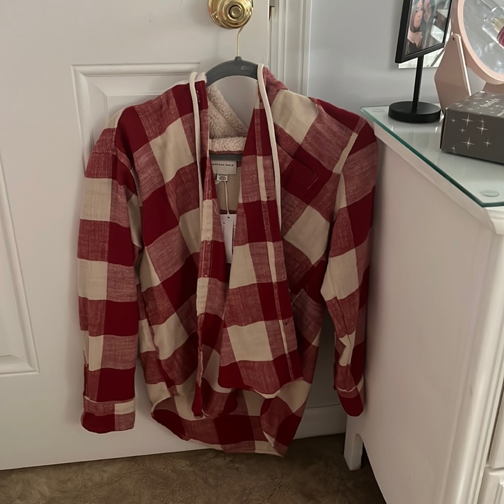 red flannel with hood
